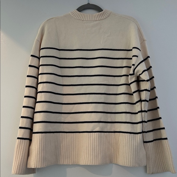 Zara Black & Cream Striped Sweater - Picture 4 of 4